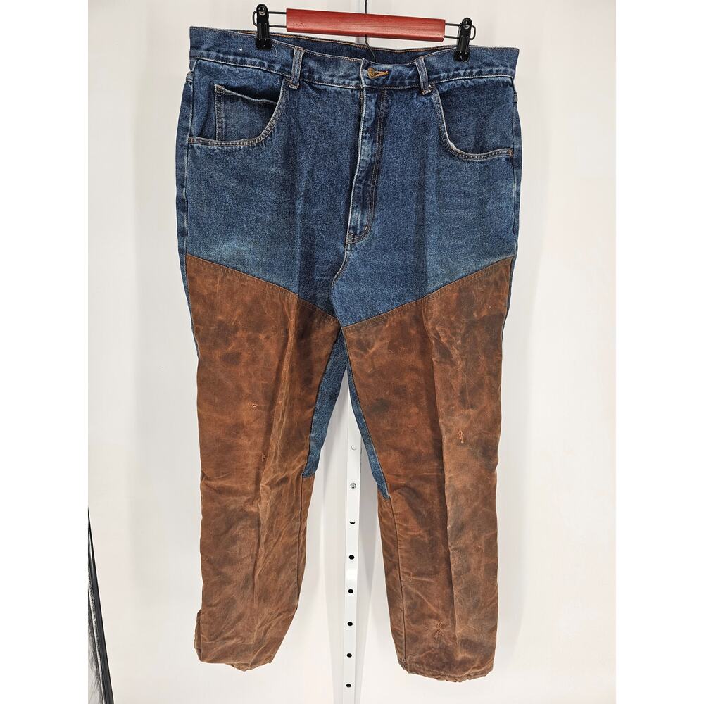 Browning Men's Straight Leg Denim Suede Western Cotton Jeans Pants Size 40x38